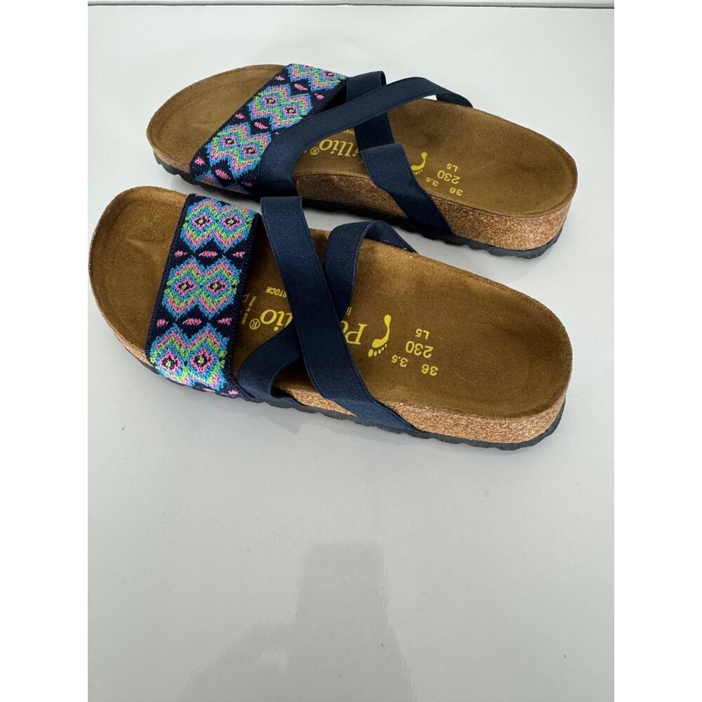 NEW Birkenstock Papillio Aztec Dark Blue Slides Sandals Elastic EU 36 US 5 N - Picture 6 of 7